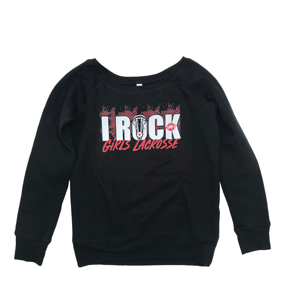I Rock Girls Lacrosse - Sponge Fleece Wide