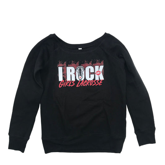 I Rock Girls Lacrosse - Sponge Fleece Wide